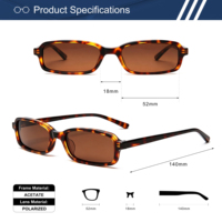 Lunettes de soleil polarisées en acétate OEM, forme rectangulaire étroite, protection UV400, style rétro arrondi, classiques, unisexes, vente en gros