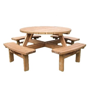 HE-1191, Manufactory Wood <strong>Picnic</strong> <strong>Table</strong> Outdoor <strong>Dining</strong> <strong>Tables</strong> and Benches Set Can Be Knock Down Can Be Customized Size and Colour - Product Image 3