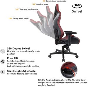 เก้าอี้เล่นเกมเก้าอี้โปรไวน์แดงจัดส่งฟรี1ชิ้นเก้าอี้เล่นเกม - Product Image 6