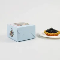 Boîtes à pâtisserie en carton blanc imprimées sur mesure avec fenêtre transparente pour beignets et gâteaux