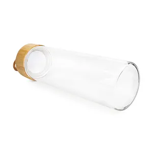 Glazen Waterflessen 550Ml Hoge Borosilicaat Sportglas Waterfles Met Bamboe Deksel