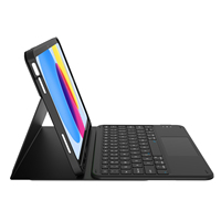 Étui clavier magnétique détachable avec pavé tactile multi-touch pour iPad A16 11e génération 11 pouces / iPad 10e génération 10,9 pouces Housse Folio