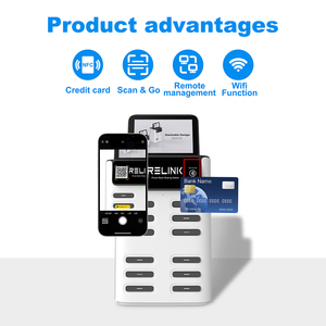 Station de recharge pour téléphone portable avec 12 emplacements NFC pour cartes de crédit, borne de partage de batteries externes, station de location de chargeurs, sortie 40W, écran LED - Product Image 4