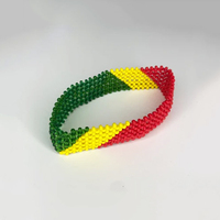 Bracelet Perlé Drapeaux des Pays d'Afrique Centrale : Gabon, Cameroun, Tchad, Rép. du Congo, R.D. Congo, Guinée Équatoriale, São Tomé et Príncipe – Cadeaux Patriotiques