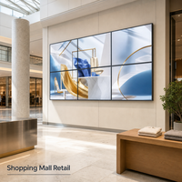 Mur vidéo LCD IPS 49 pouces à prix abordable, cadre ultra-fin 3,5 mm, luminosité 700 cd/m², compatible CMS tiers, pour affichage publicitaire en assemblage
