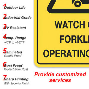 M Señal DE SEGURIDAD reflectante, carretilla elevadora con cuidado, material de aluminio y metal de 12 "x 18", resistente al agua y al óxido, duradero - Product Image 6