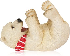 Resin Polar Bear Figurines Set - Decorative Arctic Animal Statues For Display