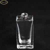 Bouteille de parfum en verre personnalisée de luxe rectangle 30mI de haute qualité de forme plate avec pulvérisateur à pompe et excellente étanchéité