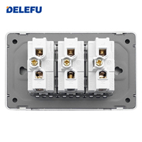 DELEFU Enchufe USB de Acero Inoxidable Gris Duradero Tipo 10A/20A Modelo Brasileño 118 con Carga Rápida Tipo-C de 20W