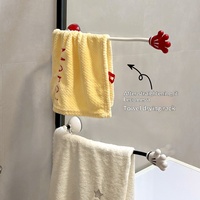 Porte-serviettes mural à ventouse en forme de main mignon pour salle de bain, balcon, rangement domestique
