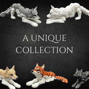 Loup articulé imprimé en 3D, pièce de <span class=keywords><strong>collection</strong></span>, décoration, cadeau personnalisé, loup articulé et posable - Product Image 5