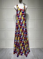 Vestidos Largos robes d'été 2025 femme col en v dos nu Sexy imprimé robe licou coupe ample Maxi robes de soirée pour femmes vente en gros