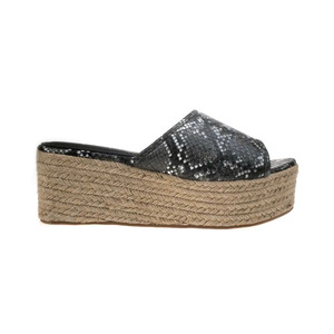 <span class=keywords><strong>Zapatos</strong></span> informales planos de piel sintética con estampado de animales para mujer, alpargatas de yute con estampado de serpiente, cajas de papel de cuña - Product Image 4
