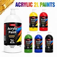 Ensemble de peinture acrylique 6 couleurs 1L/2L, flacon souple grande capacité, peinture non toxique pour enfants, graffiti et art, vente en gros et en vrac