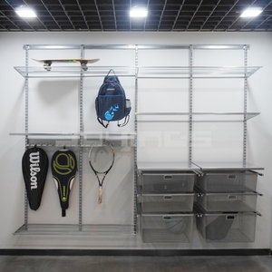 Wall Mounted Wire Closet Shelving for Fitness Room <strong>With</strong> Metal Workshop <strong>Table</strong> <strong>Shelf</strong> - Product Image 3