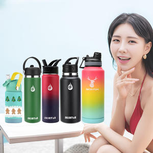 Bouteille d'eau sportive Skirton à large ouverture 32oz 40oz, bouteille d'eau en acier inoxydable isolée, gourde avec couvercle - Product Image 2