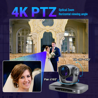Solución de transmisión en vivo NDI 4K 21X, 3 cámaras PTZ para transmisión y uso profesional en eventos de iglesia, y conmutador POE