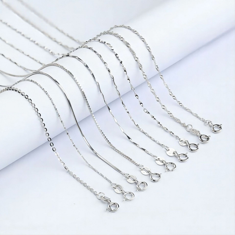 Collier Vintage En Argent Massif 925/1000 - Deux Couleurs - Fabriqué En Italie