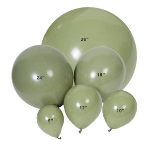 Globos de Helio de Látex para Decoración de Fiestas de Cumpleaños y Bodas al por Mayor, Globos Retro de Color Verde Aguacate de 12 Pulgadas - Product Image 2