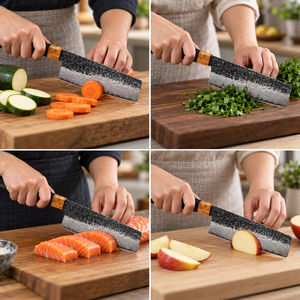Couteau Nakiri japonais en acier Damas de 6 pouces, fourni par l'usine, avec manche en bois ambidextre, pour couper les légumes en cuisine - Product Image 5