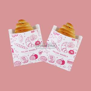 Sac en papier kraft personnalisé, enduit, pour beignets, pain grillé, emballage alimentaire jetable, résistant à l'huile - Product Image 3