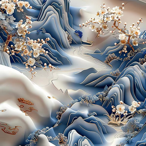 Panneau mural 3D sans joint en PET IXPE, motif cascade <span class=keywords><strong>de</strong></span> montagne <span class=keywords><strong>zen</strong></span> asiatique, panneau en relief pour salon <span class=keywords><strong>de</strong></span> thé, club <span class=keywords><strong>de</strong></span> loisirs, fond <span class=keywords><strong>de</strong></span> télévision, murale décorative - Product Image 1
