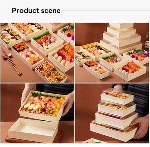 Contenedor de alimentos de madera de alta calidad-Caja desechable para llevar para <span class=keywords><strong>sushi</strong></span>, pastelería, postres, panadería y embalaje de pasteles de tiramisú - Product Image 4