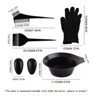 Ensemble de teinture pour cheveux jetables en gros à bas prix professionnel 7 pièces brosse et bol de teinture pour cheveux ensemble Kit de brosse de teinture pour cheveux noirs