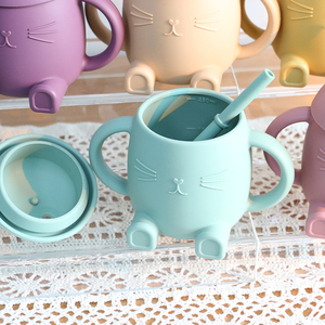 Ensemble de vaisselle pour bébé tasses avec couvercles et pailles vente <span class=keywords><strong>en</strong></span> gros de tasses <span class=keywords><strong>en</strong></span> silicone pour bébé bol <span class=keywords><strong>en</strong></span> silicone <span class=keywords><strong>en</strong></span> silicone pour tout-petits ensemble - Product Image 6