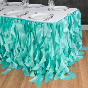 Falda de <span class=keywords><strong>mesa</strong></span> de sauce rizado de <span class=keywords><strong>tul</strong></span> para <span class=keywords><strong>mesa</strong></span> rectangular, falda de Frozen con volantes para boda, Baby Shower, fiesta de cumpleaños - Product Image 4
