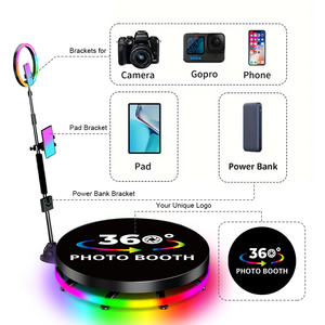 Photomaton vidéo automatique portable à 360 degrés, machine à <span class=keywords><strong>prix</strong></span> 360, plateforme rotative en verre, grand photomaton vidéo pour les événements et les locations - Product Image 3