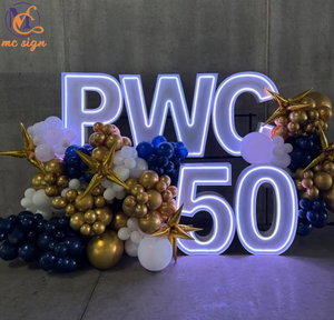 Partybedarf LED Riesen RGB Neon Leuchtzahlen Buchstaben 90cm 120cm für Heiratsantrag Hochzeit Jubiläum Abschlussfeier Event - Product Image 3