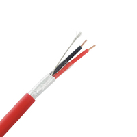 Câble pour système d'alarme incendie industriel homologué FPLR 2C 12-18AWG, conducteur en cuivre massif, blindage en feuille d'aluminium, indice de protection IP54, rouge