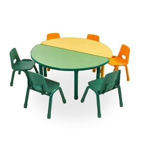 Precio <span class=keywords><strong>barato</strong></span> guardería jardín de infantes para preparar escritorios escolares <span class=keywords><strong>escritorio</strong></span> y silla para niños serie medio círculo mesa para niños para fiesta - Product Image 3