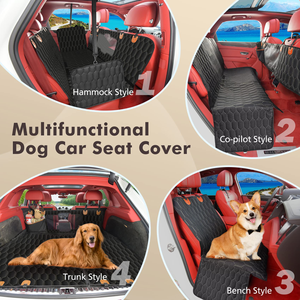 Housse de siège de voiture pour chien avec fond rigide, extenseur de siège arrière, hamac pour chien avec fenêtre en maille, anti-rayures et antidérapant - Product Image 3