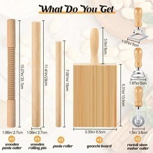 Juego de tablas para hacer pasta Xingning Meishang, rodillo de madera, kit de herramientas para hacer fideos, para elaborar pasta italiana casera - Product Image 3