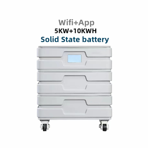 Bateria de estado sólido com 5kw inversor solar + empilhador, grupo de bateria com 10kwh, aplicativo Wi-Fi, estação de energia solar de grade híbrida, armazenamento de energia solar - Product Image 1