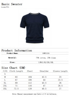 T-shirt respirant à manches courtes en lin-coton tricoté à col rond pour homme, style preppy, patchwork, idéal pour l'été