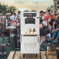 Vevor Commercieel 2450 Met Ijsmaker 2 + 1 Smaken Zacht Serveren En Bevroren Yoghurtmachine Voor Snackbar Café Gelato Fruitchocolade