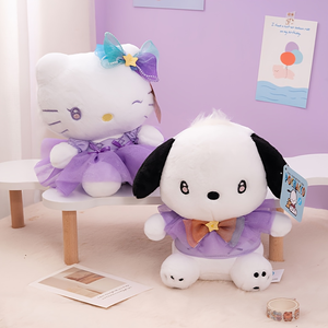 Muñeca de <span class=keywords><strong>Juego</strong></span> Interactiva Sanrios de 7.9 Pulgadas/20 cm, Falda de Encaje Morado, Lazo, Algodón PP, Animal de Peluche Suave, Regalo Perfecto - Product Image 3