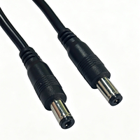 Câble d'alimentation CC 50 cm, rallonge 5,5*2,5 mm, connecteur mâle-mâle, application industrielle, conducteur en cuivre, PVC, 12 V
