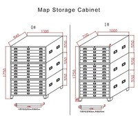 Armoire à plans en acier A0 A1, tiroirs pour plans et cartes, taille personnalisée OEM, 5 tiroirs, revêtement poudré