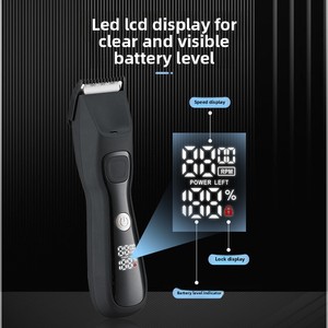 Tondeuse Intime Électrique pour Hommes, Corps Entièrement Étanche en Acier Inoxydable, Écran LCD, Rechargeable, pour Zones Intimes - Product Image 4