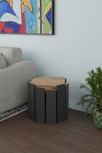 Juego de 3 Mesas de Centro Apilables de Diseño Moderno para Sala de Estar - Product Image 4