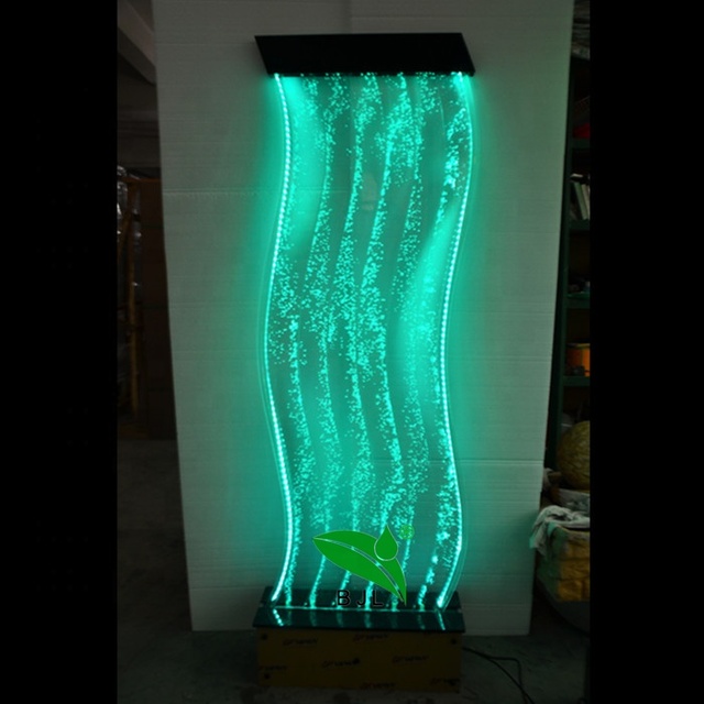 Interior Design S Shape Acrylic Partition Wall LED Bubble Wall Water Panel Waterfall Room Divider