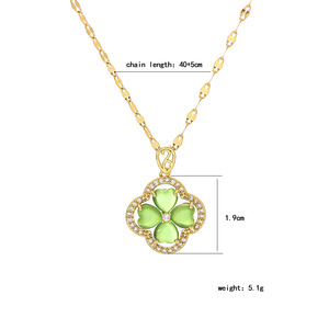 Collar de Cobre con Baño de Oro Real y Microincrustaciones de Diamantes, Moderno y Elegante para Mujer; Cadena de Bambú con Forma de Corazón; Famoso en Internet - Product Image 5
