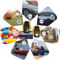Mini pompe à air portable pour voiture, compresseur d'air numérique 12V ABS, lumière LED, lumière d'urgence, affichage numérique, 150psi, 120W pour voiture, vélo électrique