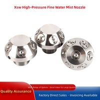 Kepala Sprinkler Kabut Air Halus Bertekanan Tinggi XSW Bahan Stainless Steel untuk Pemadam Kebakaran, Pengendalian Debu, Pendinginan; 1/2-inci NPT (DN15)