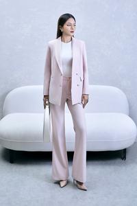 Pantalones de Estilo Flare para Toda Temporada, Lisos, Teñidos, Antiarrugas, Elegantes, de Lana Peinada, en Tonos Vibrantes, KQ23 Vietnam - Product Image 5