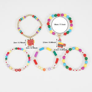 Fashion Jewelry Beaded <b>Bracelets</b> Cinco De Mayo Party Charm Elastic Multi Layer Unisex Jewelry <b>Set</b> Made In China - Product Image 3